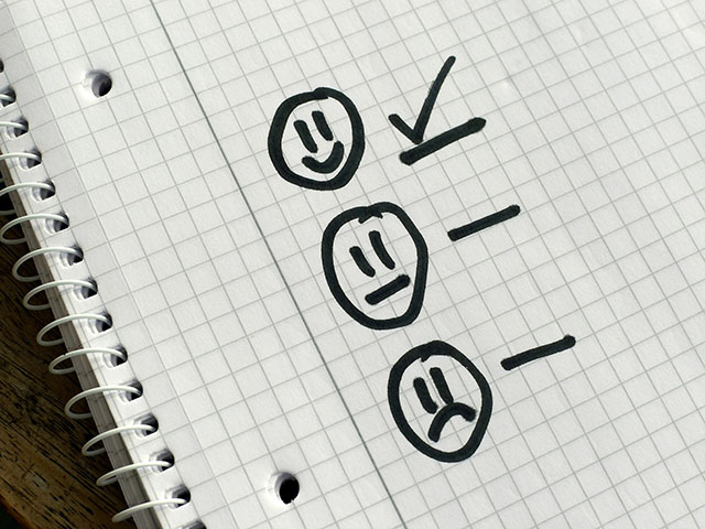 Checkliste mit Smileys