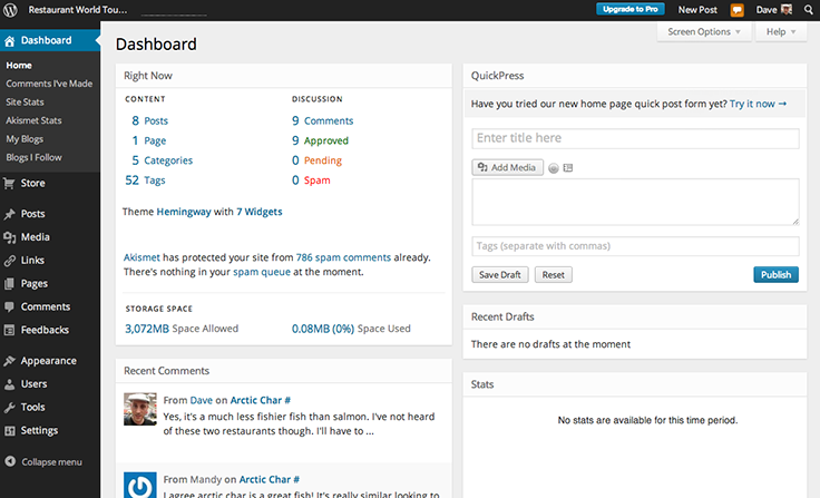 WordPress Adminbereich