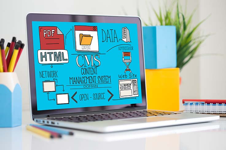 CMS auf Notebook