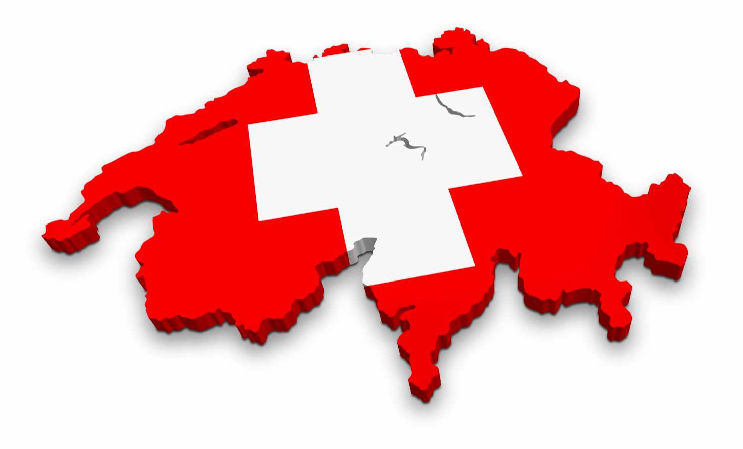 Karte der Schweiz mit Flagge
